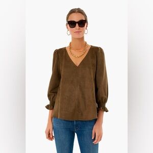 TUCKERNUCK Olive Suede Easton Blouse